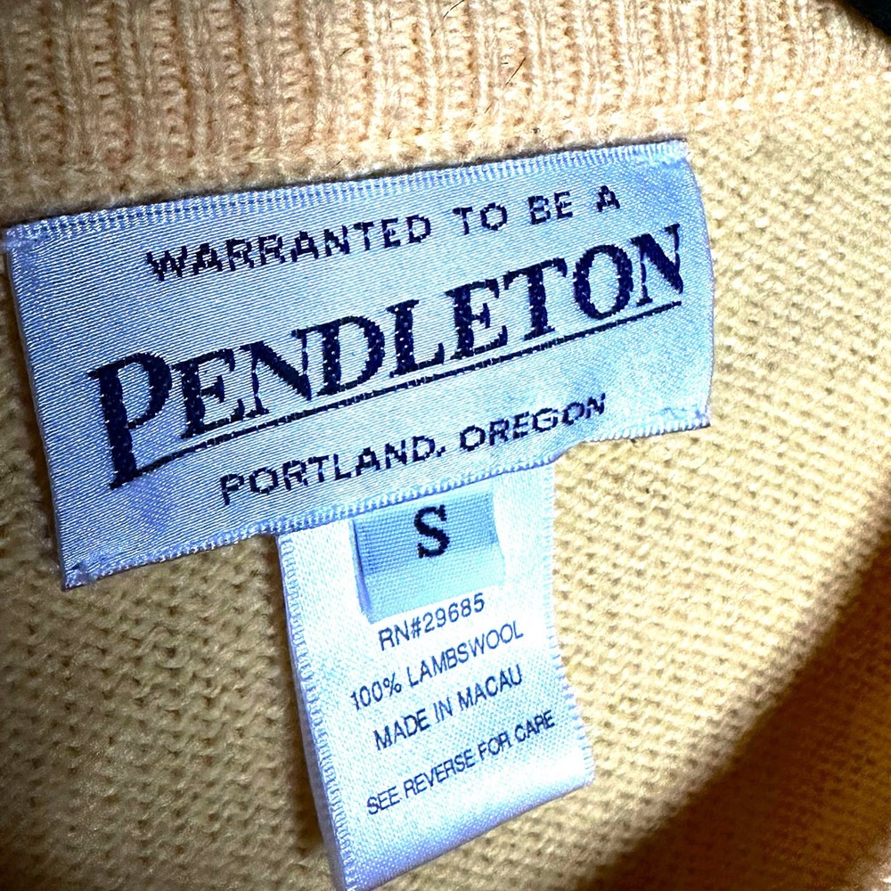 Pendleton Women’s Cardigan Button Up Yellow Wool Size Small - Picture 5 of 6